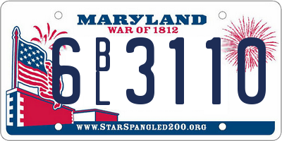 MD license plate 6BL3110