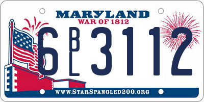 MD license plate 6BL3112