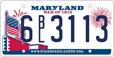 MD license plate 6BL3113