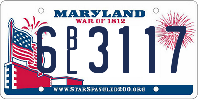 MD license plate 6BL3117