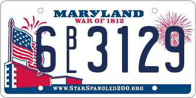 MD license plate 6BL3129