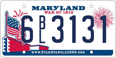 MD license plate 6BL3131
