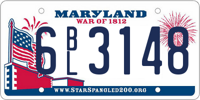 MD license plate 6BL3148