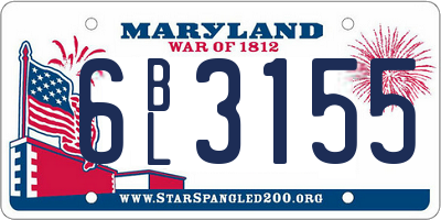 MD license plate 6BL3155