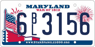 MD license plate 6BL3156