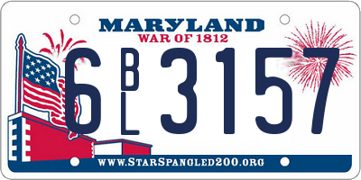 MD license plate 6BL3157