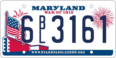 MD license plate 6BL3161