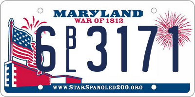 MD license plate 6BL3171
