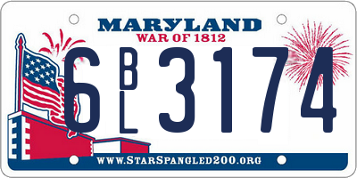 MD license plate 6BL3174