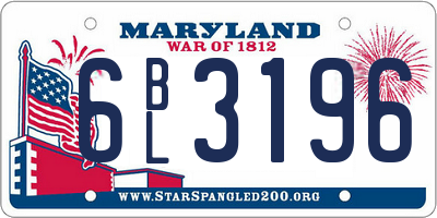 MD license plate 6BL3196