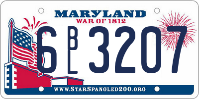MD license plate 6BL3207