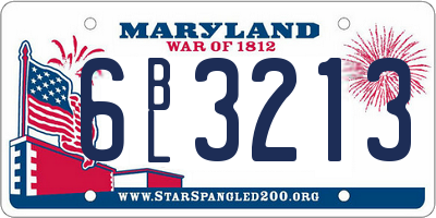 MD license plate 6BL3213
