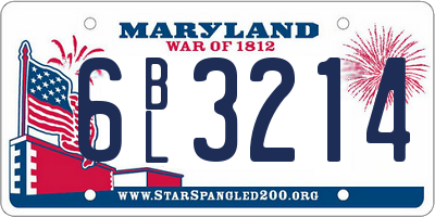 MD license plate 6BL3214