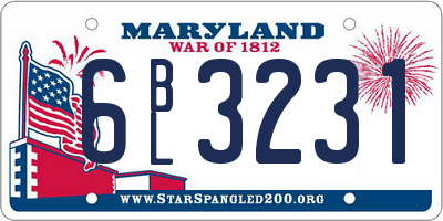 MD license plate 6BL3231