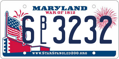 MD license plate 6BL3232