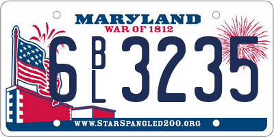 MD license plate 6BL3235