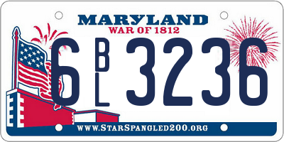 MD license plate 6BL3236