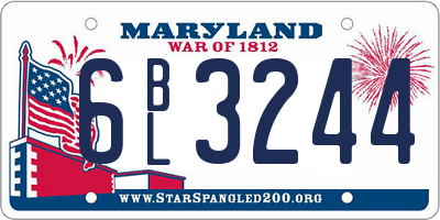 MD license plate 6BL3244
