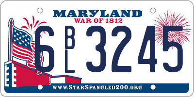 MD license plate 6BL3245