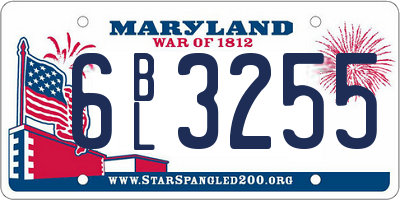 MD license plate 6BL3255