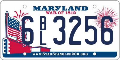 MD license plate 6BL3256