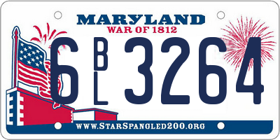 MD license plate 6BL3264