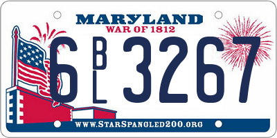 MD license plate 6BL3267