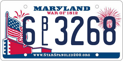 MD license plate 6BL3268