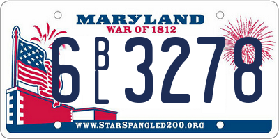 MD license plate 6BL3278