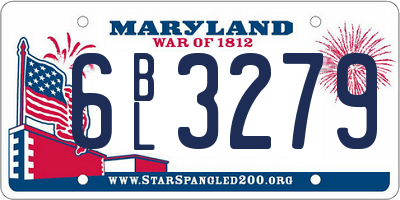 MD license plate 6BL3279
