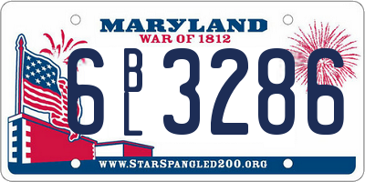 MD license plate 6BL3286