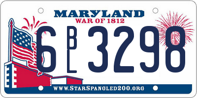 MD license plate 6BL3298