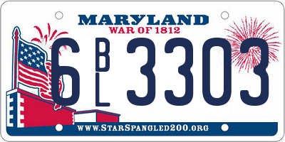 MD license plate 6BL3303
