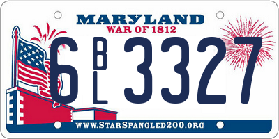 MD license plate 6BL3327