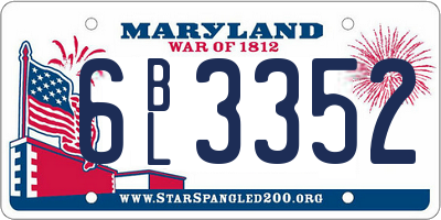 MD license plate 6BL3352
