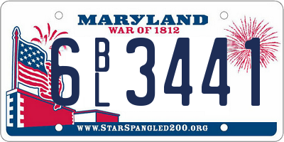 MD license plate 6BL3441