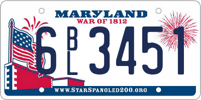 MD license plate 6BL3451