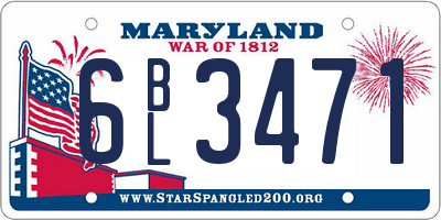 MD license plate 6BL3471