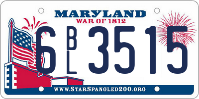 MD license plate 6BL3515