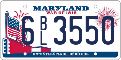MD license plate 6BL3550