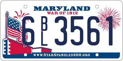 MD license plate 6BL3561