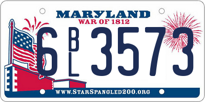 MD license plate 6BL3573