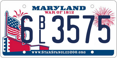 MD license plate 6BL3575