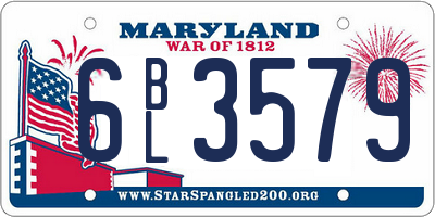 MD license plate 6BL3579