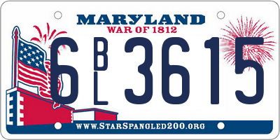 MD license plate 6BL3615