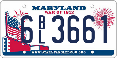 MD license plate 6BL3661