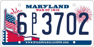 MD license plate 6BL3702