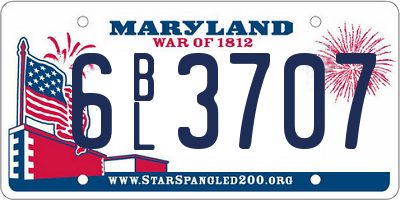 MD license plate 6BL3707