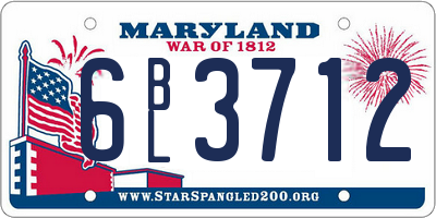MD license plate 6BL3712