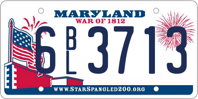MD license plate 6BL3713
